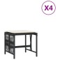 vidaXL Gartenhocker mit Kissen 4 Stk. Schwarz 41x41x36 cm Poly Rattan vidaXL Gartenhocker mit Kissen 4 Stk. Schwarz 41x41x36 cm Poly Rattan