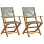 vidaXL Gartenstühle 2 Stk. Grau Massivholz Akazie und Poly Rattan vidaXL Gartenstühle 2 Stk. Grau Massivholz Akazie und Poly Rattan