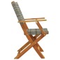 vidaXL Gartenstühle 2 Stk. Grau Massivholz Akazie und Poly Rattan vidaXL Gartenstühle 2 Stk. Grau Massivholz Akazie und Poly Rattan