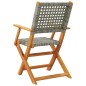 vidaXL Gartenstühle 2 Stk. Grau Massivholz Akazie und Poly Rattan vidaXL Gartenstühle 2 Stk. Grau Massivholz Akazie und Poly Rattan