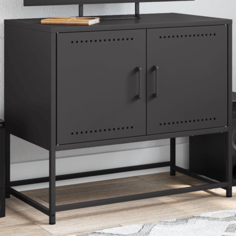 vidaXL TV-Schrank Schwarz 68,5x39x60,5 cm Stahl vidaXL TV-Schrank Schwarz 68,5x39x60,5 cm Stahl