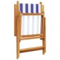 vidaXL Gartenstühle Verstellbar 4 Stk. Blau Weiß Stoff und Massivholz vidaXL Gartenstühle Verstellbar 4 Stk. Blau Weiß Stoff und Massivholz