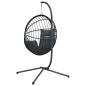 vidaXL Hängesessel Ei-Design mit Ständer Anthrazit Rattan und Stahl vidaXL Hängesessel Ei-Design mit Ständer Anthrazit Rattan und Stahl