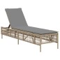 vidaXL Sonnenliege mit Auflage Beige Poly Rattan vidaXL Sonnenliege mit Auflage Beige Poly Rattan