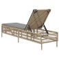 vidaXL Sonnenliege mit Auflage Beige Poly Rattan vidaXL Sonnenliege mit Auflage Beige Poly Rattan