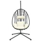 vidaXL Hängesessel Ei-Design mit Ständer Beige Rattan und Stahl vidaXL Hängesessel Ei-Design mit Ständer Beige Rattan und Stahl