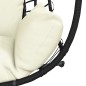 vidaXL Hängesessel Ei-Design mit Ständer Beige Rattan und Stahl vidaXL Hängesessel Ei-Design mit Ständer Beige Rattan und Stahl