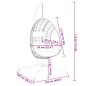 vidaXL Hängesessel Ei-Design mit Ständer Beige Rattan und Stahl vidaXL Hängesessel Ei-Design mit Ständer Beige Rattan und Stahl