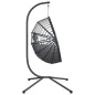 vidaXL Hängesessel Ei-Design mit Ständer Grau Rattan und Stahl vidaXL Hängesessel Ei-Design mit Ständer Grau Rattan und Stahl