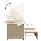 vidaXL Outdoor-Sofa 3-Sitzer mit Dach und Hockern Beige Poly Rattan vidaXL Outdoor-Sofa 3-Sitzer mit Dach und Hockern Beige Poly Rattan