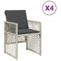 vidaXL Gartenstühle mit Kissen 4 Stk. Hellgrau Poly Rattan vidaXL Gartenstühle mit Kissen 4 Stk. Hellgrau Poly Rattan