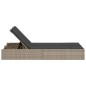 vidaXL Doppel-Sonnenliege mit Kissen Hellgrau Poly Rattan vidaXL Doppel-Sonnenliege mit Kissen Hellgrau Poly Rattan