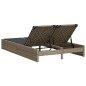 vidaXL Doppel-Sonnenliege mit Kissen Hellgrau Poly Rattan vidaXL Doppel-Sonnenliege mit Kissen Hellgrau Poly Rattan