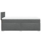 vidaXL Boxspringbett mit Matratze Dunkelgrau 90x200 cm Stoff vidaXL Boxspringbett mit Matratze Dunkelgrau 90x200 cm Stoff