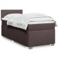 vidaXL Boxspringbett mit Matratze Dunkelbraun 90x200 cm Stoff vidaXL Boxspringbett mit Matratze Dunkelbraun 90x200 cm Stoff