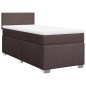 vidaXL Boxspringbett mit Matratze Dunkelbraun 90x200 cm Stoff vidaXL Boxspringbett mit Matratze Dunkelbraun 90x200 cm Stoff