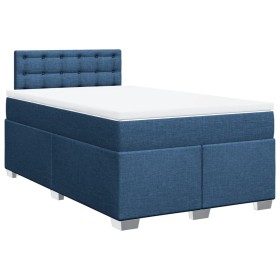 vidaXL Boxspringbett mit Matratze Blau 120x200 cm Stoff