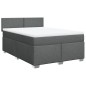 vidaXL Boxspringbett mit Matratze Dunkelgrau 140x190 cm Stoff vidaXL Boxspringbett mit Matratze Dunkelgrau 140x190 cm Stoff
