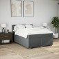 vidaXL Boxspringbett mit Matratze Dunkelgrau 140x190 cm Stoff vidaXL Boxspringbett mit Matratze Dunkelgrau 140x190 cm Stoff