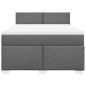 vidaXL Boxspringbett mit Matratze Dunkelgrau 140x190 cm Stoff vidaXL Boxspringbett mit Matratze Dunkelgrau 140x190 cm Stoff