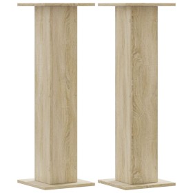 vidaXL Lautsprecherständer 2Stk. Sonoma-Eiche 30x30x95cm Holzwerkstoff