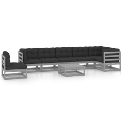 vidaXL 8-tlg. Garten-Lounge-Set mit Kissen Massivholz Kiefer