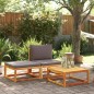 vidaXL 3-tlg. Garten-Sofagarnitur mit Kissen Massivholz Akazie vidaXL 3-tlg. Garten-Sofagarnitur mit Kissen Massivholz Akazie