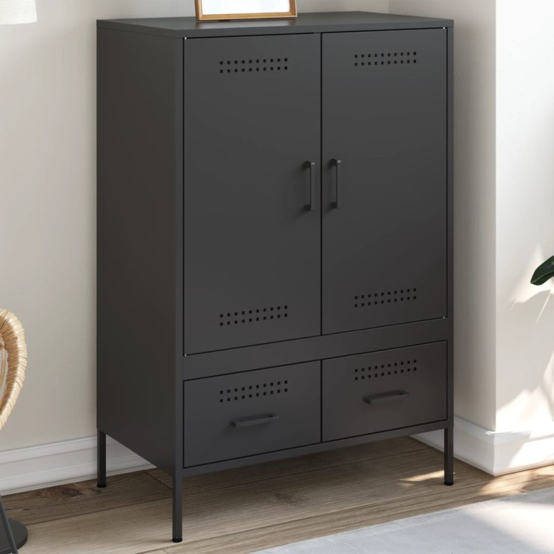 vidaXL Highboard Schwarz 68x39x101,5 cm Stahl vidaXL Highboard Schwarz 68x39x101,5 cm Stahl