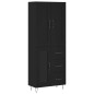 Highboard Schwarz 69,5x34x180 cm Holzwerkstoff Highboard Schwarz 69,5x34x180 cm Holzwerkstoff