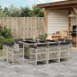 vidaXL 11-tlg. Garten-Essgruppe mit Kissen Hellgrau Poly Rattan vidaXL 11-tlg. Garten-Essgruppe mit Kissen Hellgrau Poly Rattan