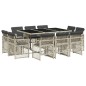 vidaXL 11-tlg. Garten-Essgruppe mit Kissen Hellgrau Poly Rattan vidaXL 11-tlg. Garten-Essgruppe mit Kissen Hellgrau Poly Rattan