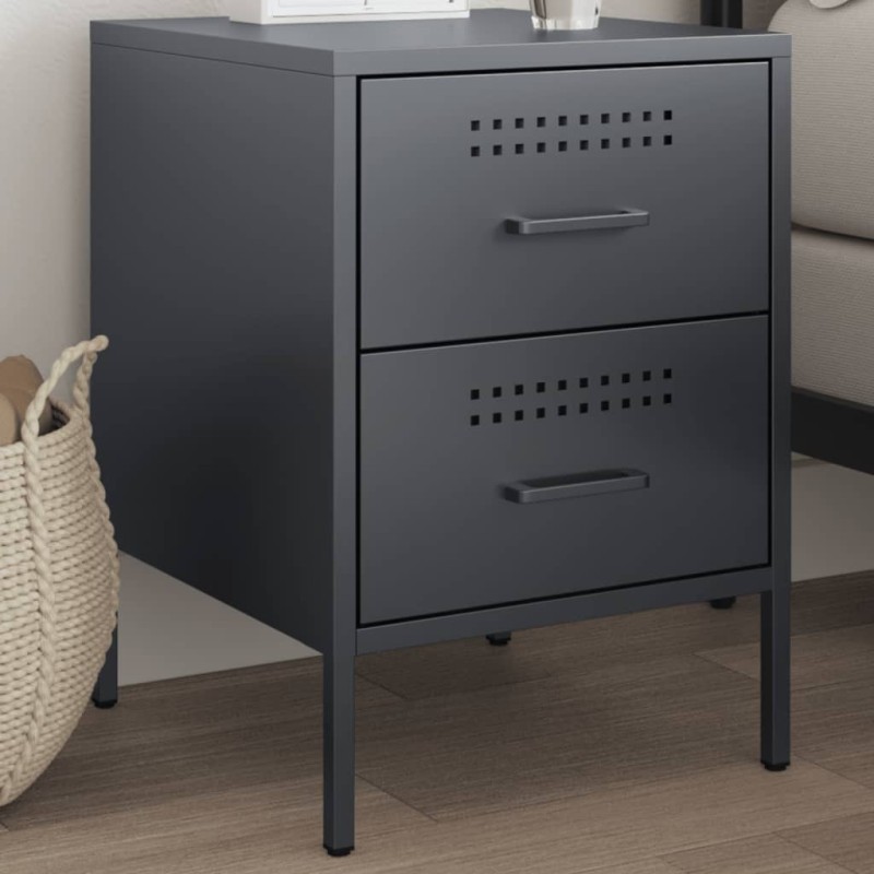 vidaXL Nachttisch Anthrazit 36x39x50,5 cm Stahl vidaXL Nachttisch Anthrazit 36x39x50,5 cm Stahl
