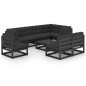 9-tlg. Garten-Lounge-Set mit Kissen Massivholz Kiefer 9-tlg. Garten-Lounge-Set mit Kissen Massivholz Kiefer