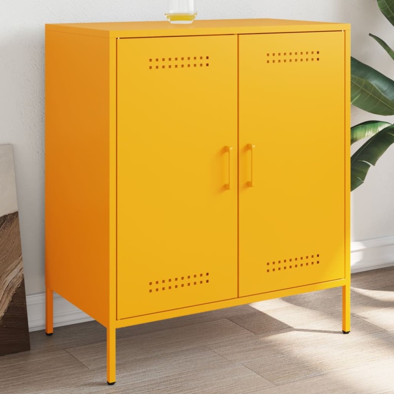 vidaXL Sideboard Senfgelb 68x39x79 cm Stahl vidaXL Sideboard Senfgelb 68x39x79 cm Stahl
