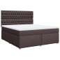 vidaXL Boxspringbett mit Matratze Dunkelbraun 180x200 cm Stoff vidaXL Boxspringbett mit Matratze Dunkelbraun 180x200 cm Stoff
