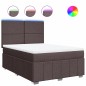 vidaXL Boxspringbett mit Matratze Dunkelbraun 140x200 cm Stoff vidaXL Boxspringbett mit Matratze Dunkelbraun 140x200 cm Stoff