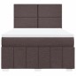 vidaXL Boxspringbett mit Matratze Dunkelbraun 140x200 cm Stoff vidaXL Boxspringbett mit Matratze Dunkelbraun 140x200 cm Stoff