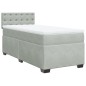 vidaXL Boxspringbett mit Matratze Hellgrau 90x190 cm Samt vidaXL Boxspringbett mit Matratze Hellgrau 90x190 cm Samt