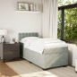 vidaXL Boxspringbett mit Matratze Hellgrau 90x190 cm Samt vidaXL Boxspringbett mit Matratze Hellgrau 90x190 cm Samt