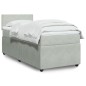 vidaXL Boxspringbett mit Matratze Hellgrau 90x200 cm Samt vidaXL Boxspringbett mit Matratze Hellgrau 90x200 cm Samt