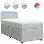 vidaXL Boxspringbett mit Matratze Hellgrau 90x200 cm Samt vidaXL Boxspringbett mit Matratze Hellgrau 90x200 cm Samt