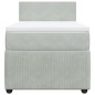 vidaXL Boxspringbett mit Matratze Hellgrau 90x200 cm Samt vidaXL Boxspringbett mit Matratze Hellgrau 90x200 cm Samt