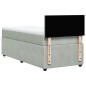 vidaXL Boxspringbett mit Matratze Hellgrau 90x200 cm Samt vidaXL Boxspringbett mit Matratze Hellgrau 90x200 cm Samt