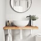 vidaXL Waschbeckenregal Wandmontage Stahl und Akazienholz vidaXL Waschbeckenregal Wandmontage Stahl und Akazienholz