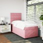vidaXL Boxspringbett mit Matratze Rosa 90x190 cm Samt vidaXL Boxspringbett mit Matratze Rosa 90x190 cm Samt