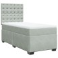 vidaXL Boxspringbett mit Matratze Hellgrau 90x190 cm Samt vidaXL Boxspringbett mit Matratze Hellgrau 90x190 cm Samt