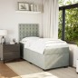 vidaXL Boxspringbett mit Matratze Hellgrau 90x190 cm Samt vidaXL Boxspringbett mit Matratze Hellgrau 90x190 cm Samt