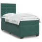 vidaXL Boxspringbett mit Matratze Dunkelgrün 90x190 cm Samt vidaXL Boxspringbett mit Matratze Dunkelgrün 90x190 cm Samt