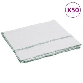 vidaXL Reinigungstücher 50 Stk. Weiß mit Grünen Gestreift 50x60 cm