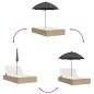 vidaXL Doppel-Sonnenliege mit Kissen & Sonnenschirm Beige Poly Rattan vidaXL Doppel-Sonnenliege mit Kissen & Sonnenschirm Beige Poly Rattan
